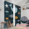 2pcs 2D flat printing Window Curtains Cute Ocean Creatures Cartoon Style Polyester Without Electricity Seasonal Party & Holiday