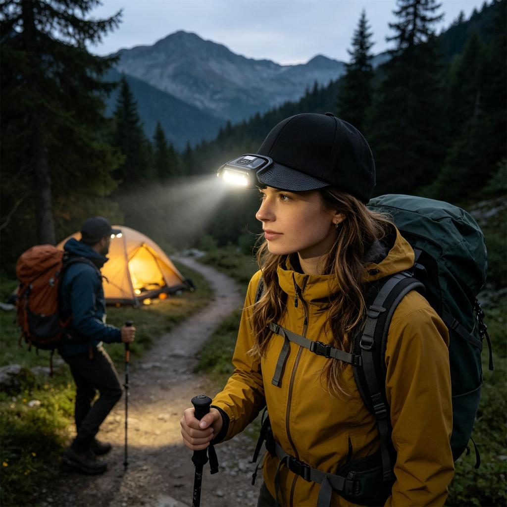 Hat Clip Light Rechargeable LED Clip Cap Light Hands Free Hat Flashlight for Camping Construction Hiking Backpacking Running