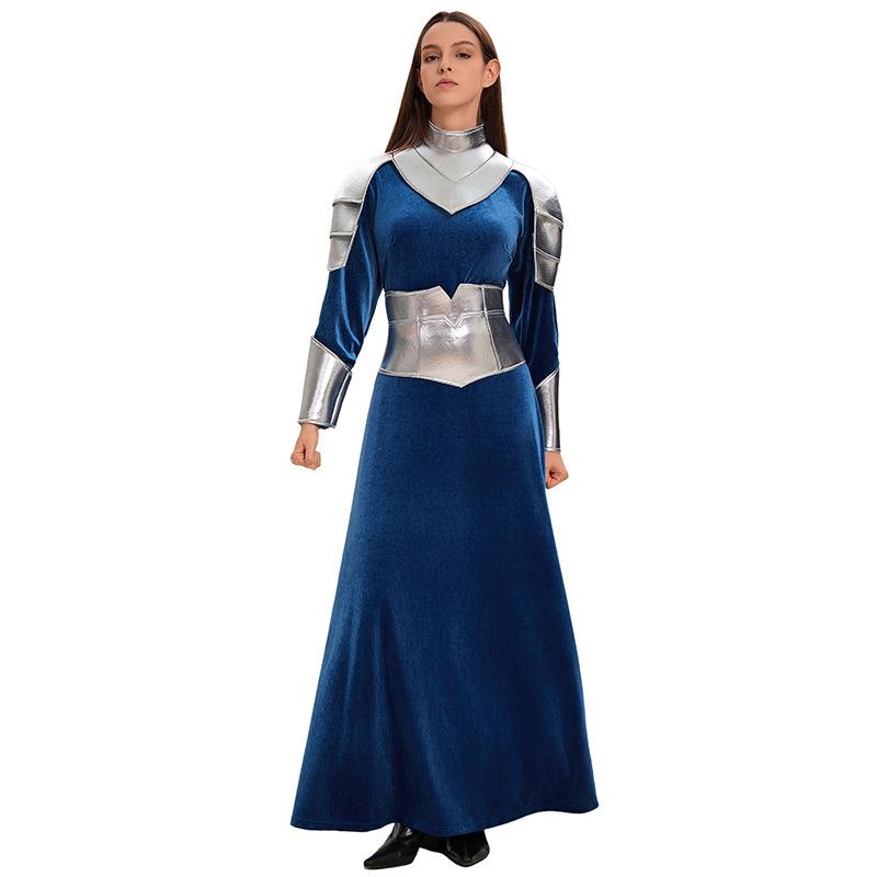 

Новые Хэллоуинские костюмы для выступлений Женское платье выше колена синего цвета Костюмы для выступлений цвета шалфея 2XL