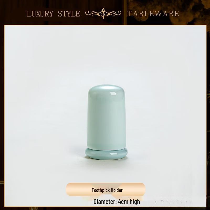 Yipan Celadon Embossed Toothpick Holder