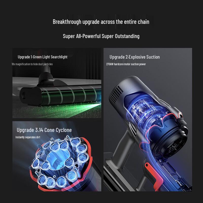 Deerma T50 Cordless Vacuum with Green Light Dust Detection