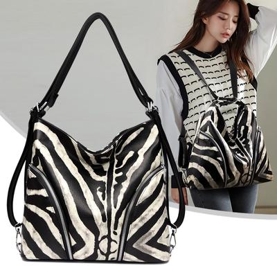 Bolsa feminina com estampa zebra de grande capacidade multifuncional bolsa de ombro bolsa de couro