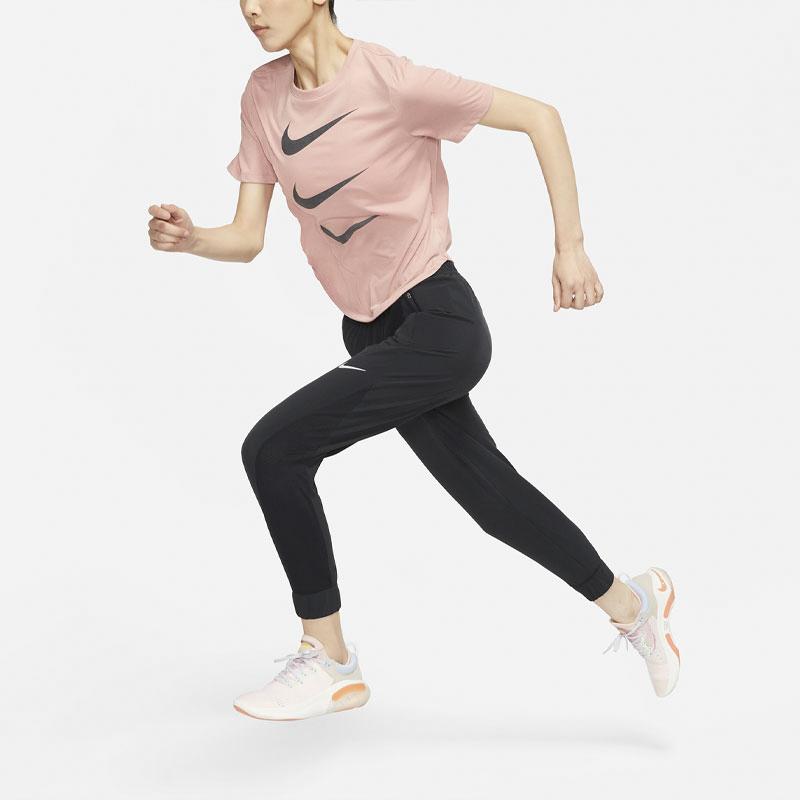 Nike Essential Running Training Mesh Spliced Quick-Dry Breathable Woven Sports Pants Women Pants Black DA1253-010