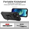 Armor Case for iPhone 16 14 13 12 11 15 Pro Max 16 Plus 13Mini 12Mini Ring Stand Rotating Slide Camera Lens Military Grade Cover