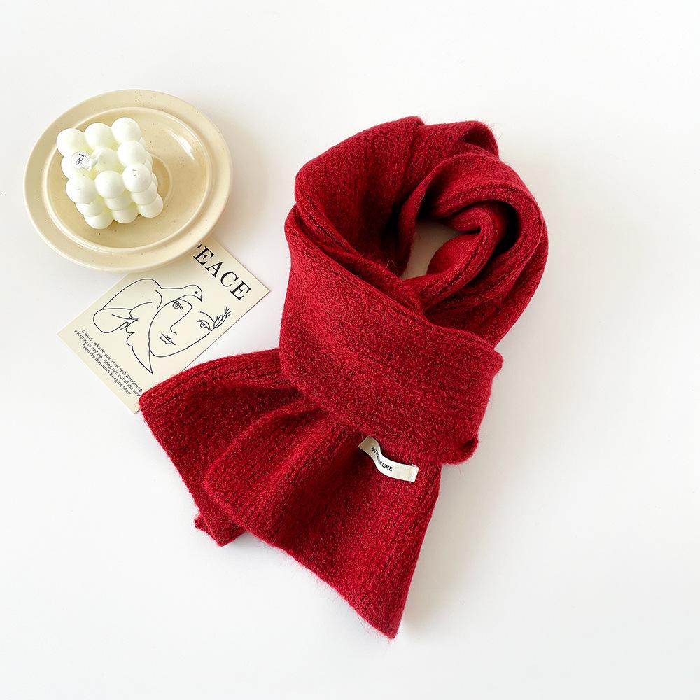 Winter small scarf women's autumn and winter new simple warm wool small scarf knitted scarf shawl