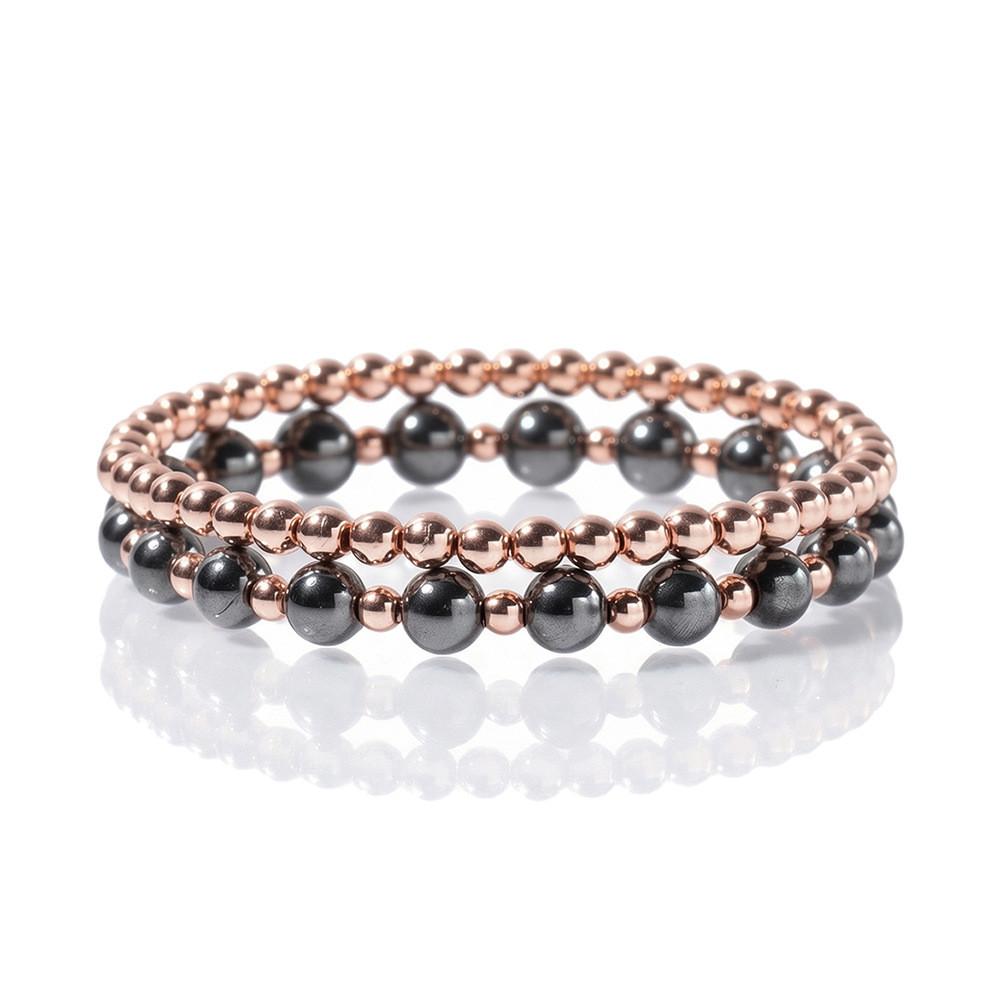 Black Hematite Beaded Bracelets For Men And Women Handmade Geometric Style Travel Gift