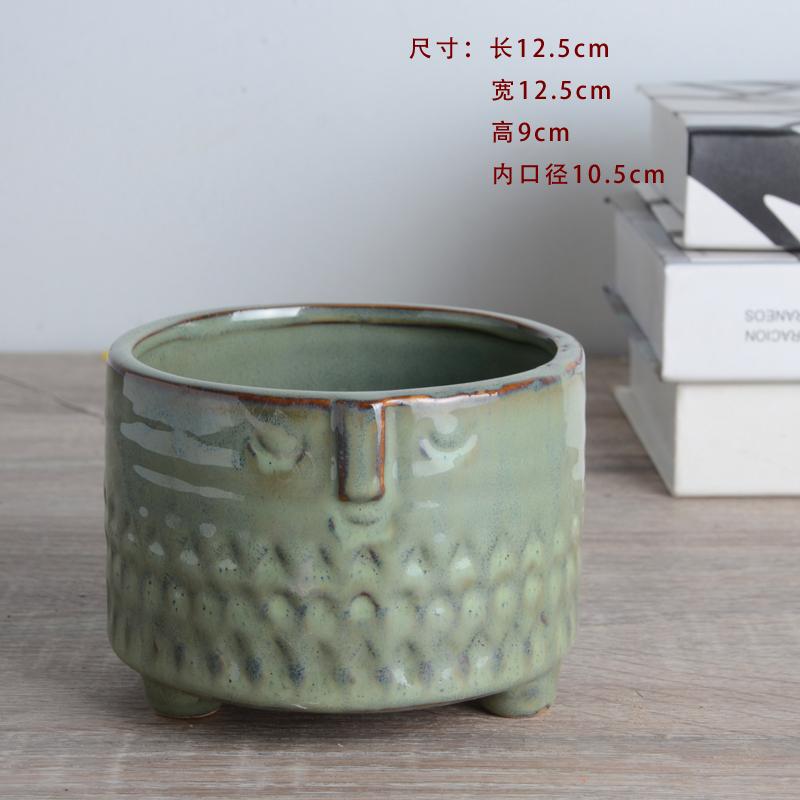 Nordic Ceramic Flower Basin Face Multi-meat Green Plant Flower Pot Vase Retro Vase Home Decoration Ceramic Planter Pot Desktop