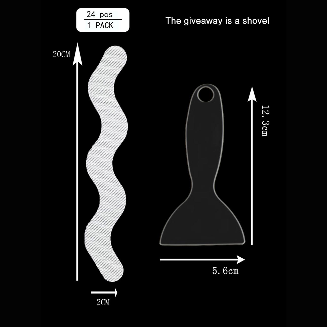 

24 PCS Peel and Stick Anti Slip Stickers Wave Shaped Strong Adhesive Non-skid Strip for Bathroom Bathtubs Shower Floors Stairs