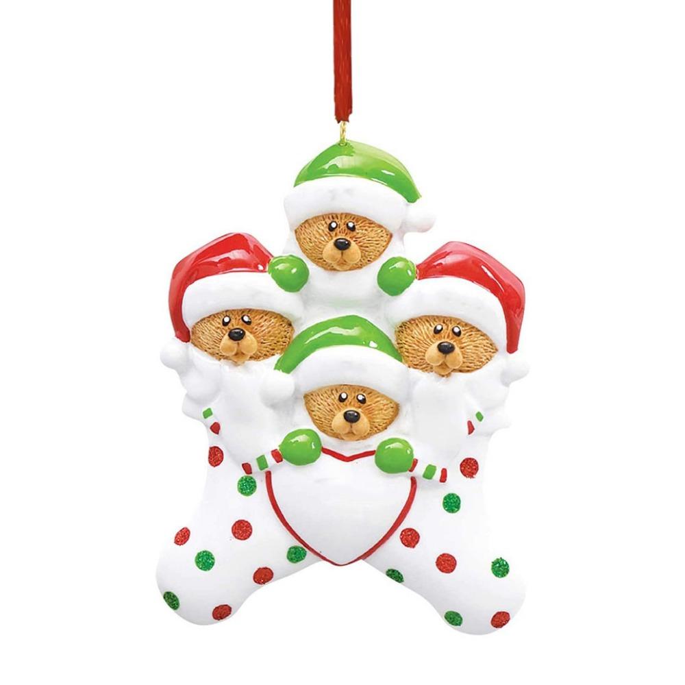 Resin Christmas Brown Bear Pendant Love DIY Name Pendants Christmas Tree Decoration  Christmas Day