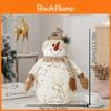 Christmas Plush Snowman Figurine With Foam And Fabric For Holiday Decor