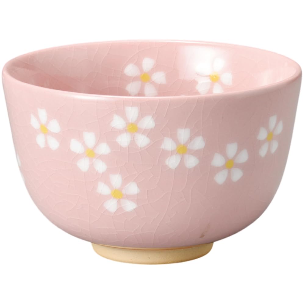 Matcha Pink Flower Mino Made In Japan Ale-net Bowl, Design, Ceramic, Ware,
