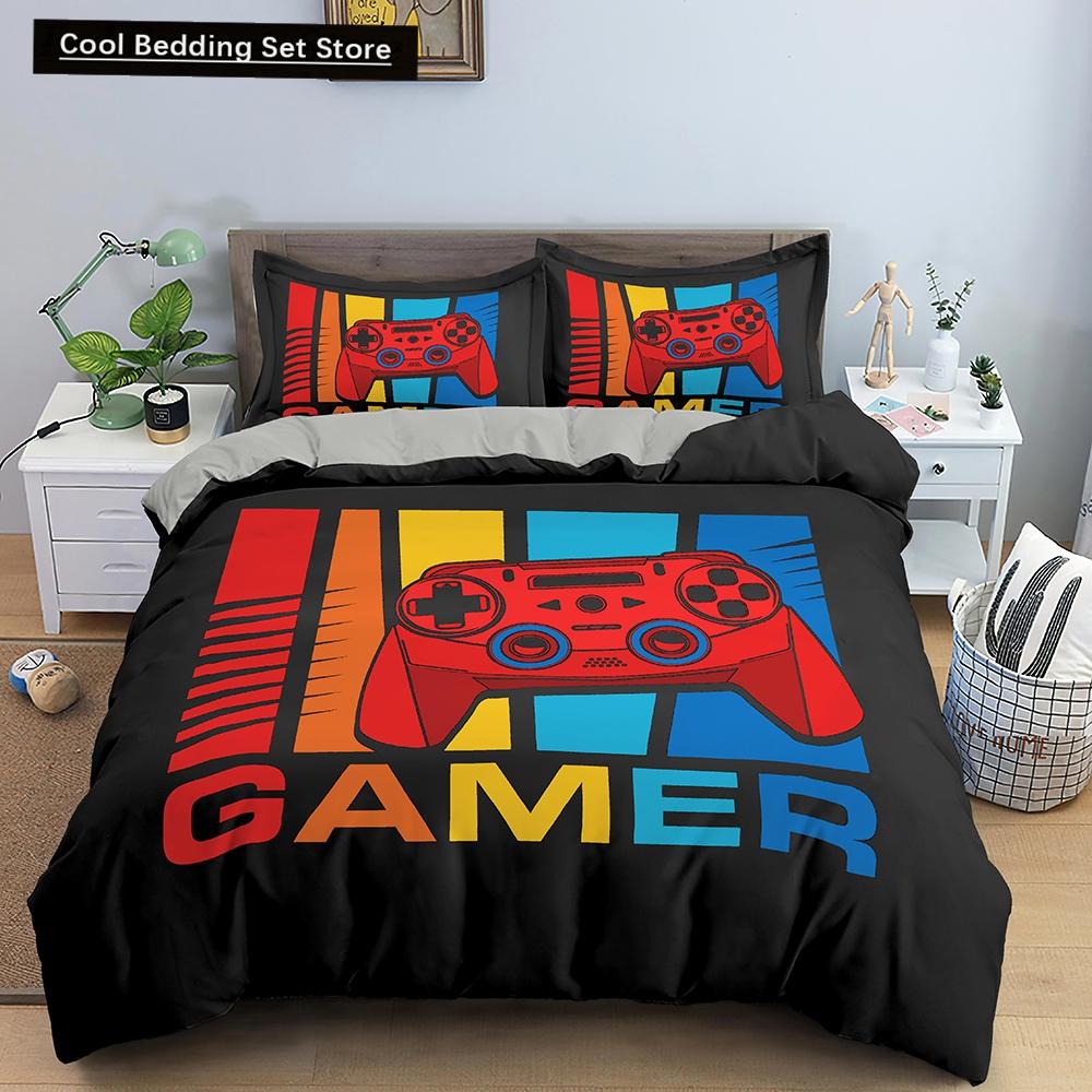 Game Bedding Set Soft Duvet Cover Set Comforter Bedding Quilt Cover with Pillowcase Kid Bedding Set 2/3pcs Polyester Quilt Cover