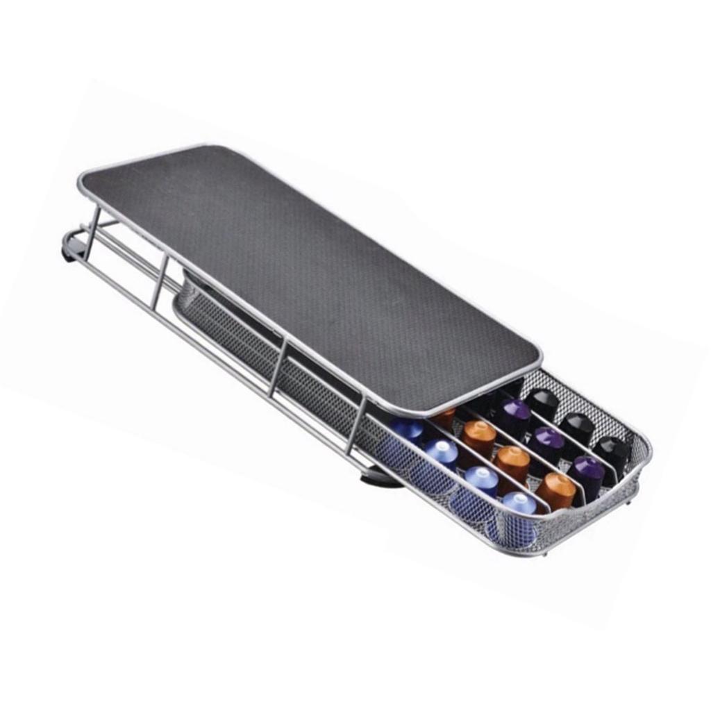 Cajón para cápsulas de café, 40 unidades, soporte para cápsulas de café, color plateado