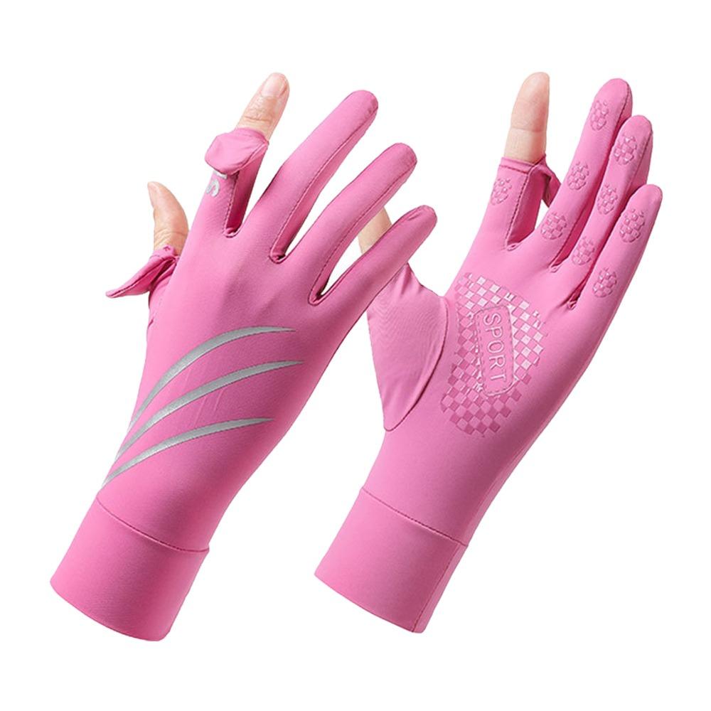 Touch Screen Cycling Gloves Sun Protection Driving Gloves Women Anti-uv Sun Gloves Outdoor Sports розовый