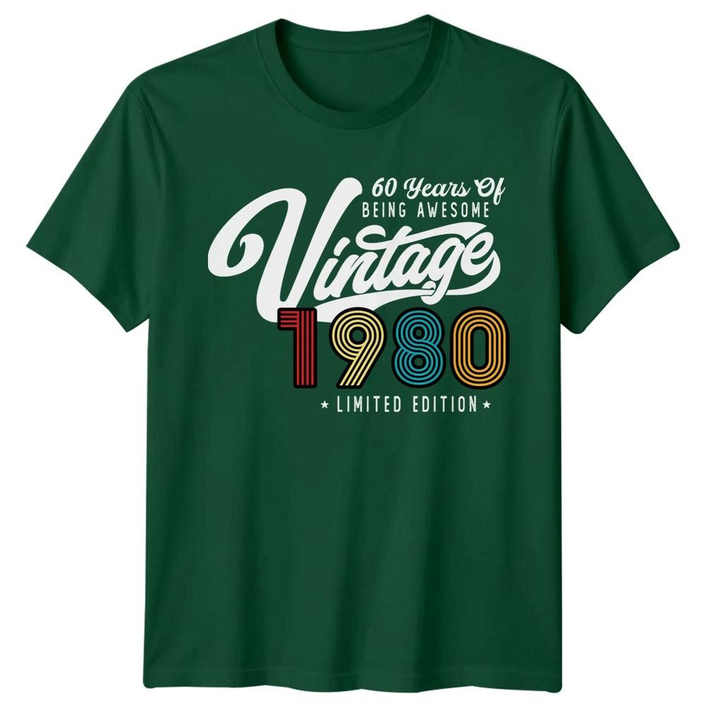 60 Years Of Being Vintage 1980 Unisexs T Shirt 46th Birthday Gift Limited Edition S
