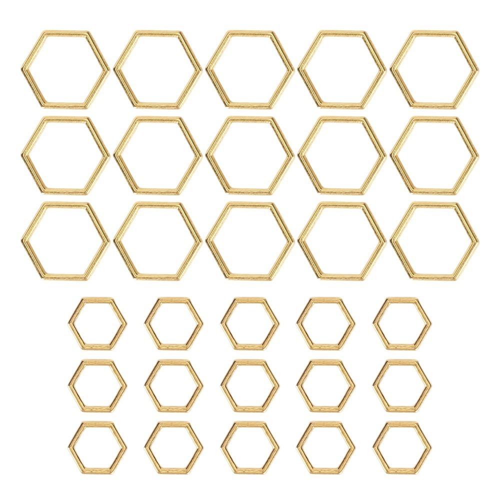 30Pcs Hexagonal Shape Crochet Stitch Markers Zinc Alloy Stitch Marker Rings For DIY Craft