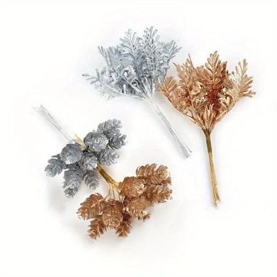 20Pcs/Lot Festivals Decoration Accessories Pine Cone Leaf DIY Handmade Gift Box Decoration Artificial Flower