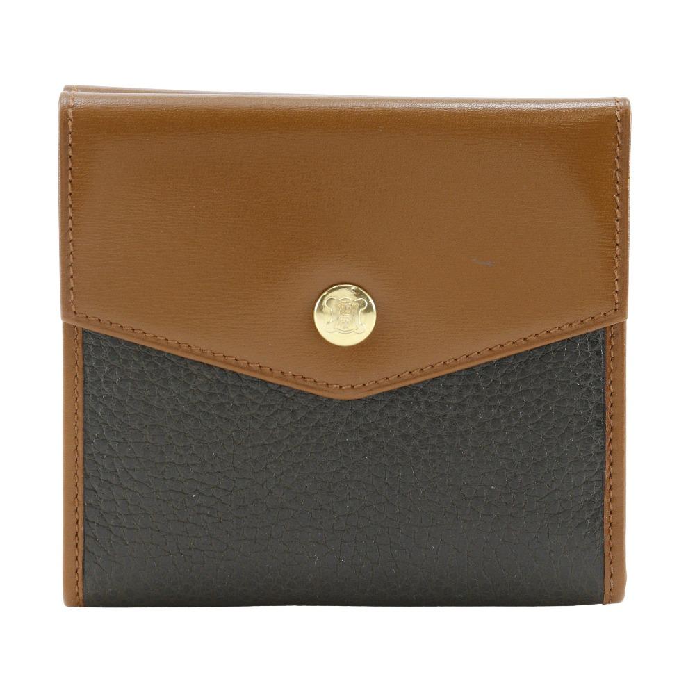 CELINE Double Sided Bi-Fold Wallet Brown leather Women Used