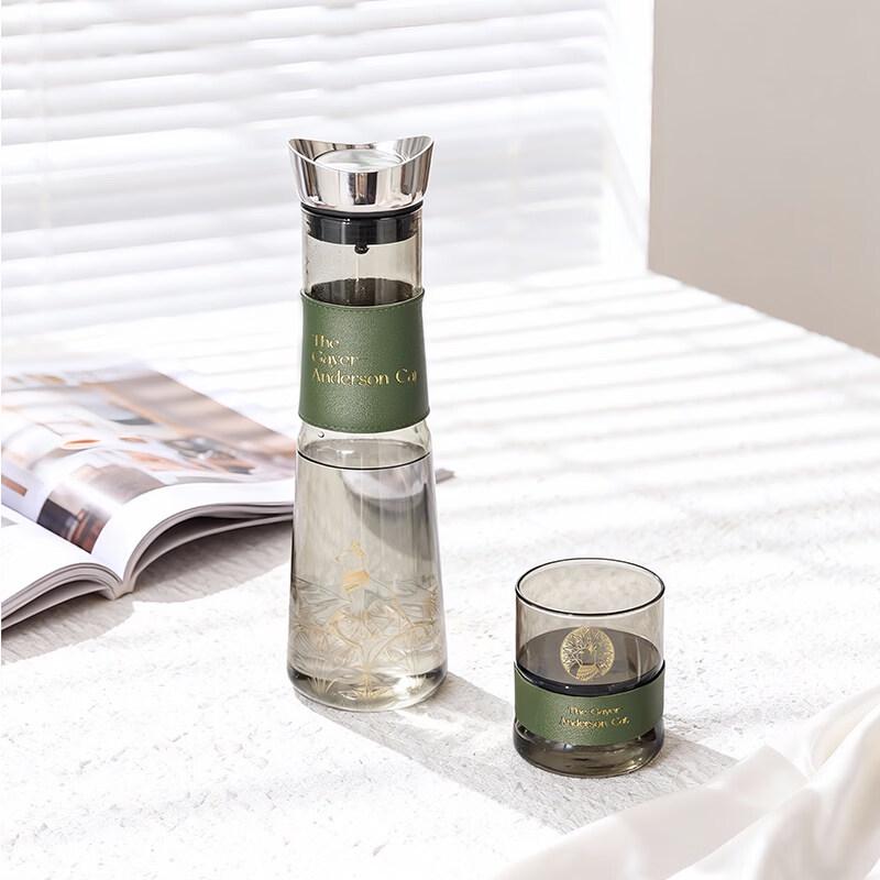 Gong Li Da Ying Cat Shadow Glass Pitcher & Cup Gift Set