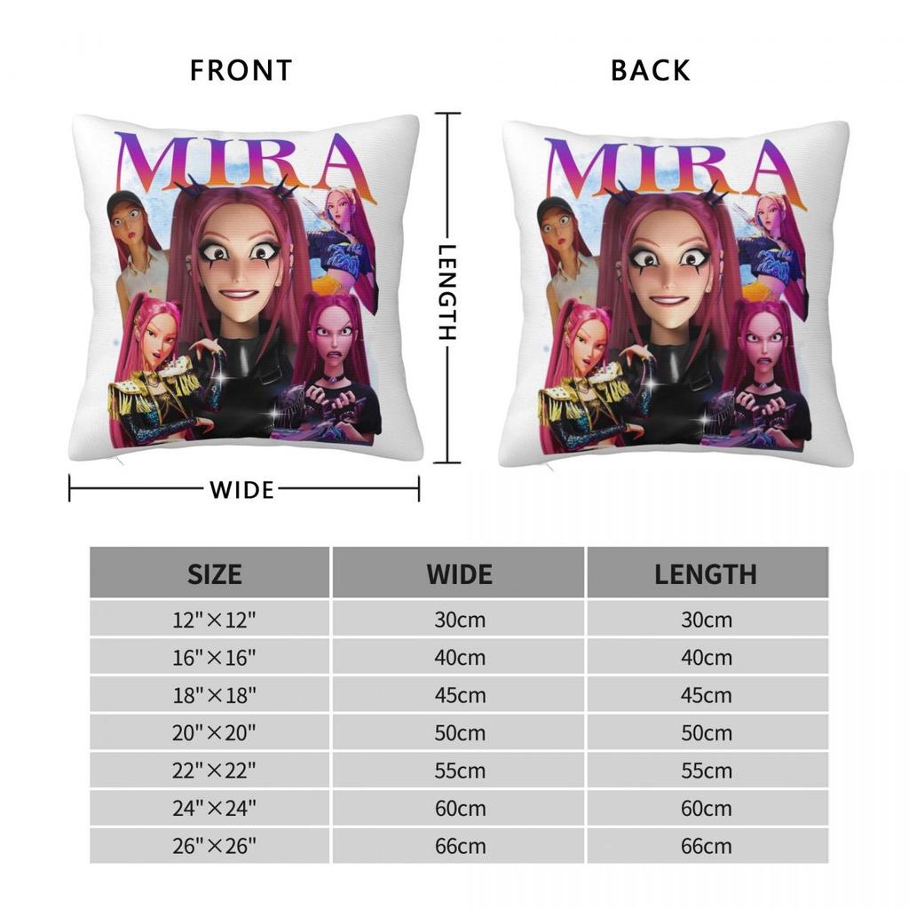 Mira Kpop Demon Hunters Vintage 90S Style Huntrix Pillowcase Soft Polyester Cushion Cover Decorations Pillow Case Cover Home