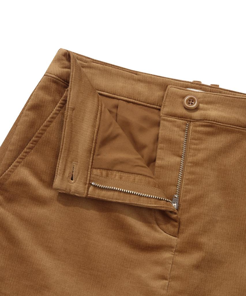 Covernat Woman Corduroy Midi Skirt Camel