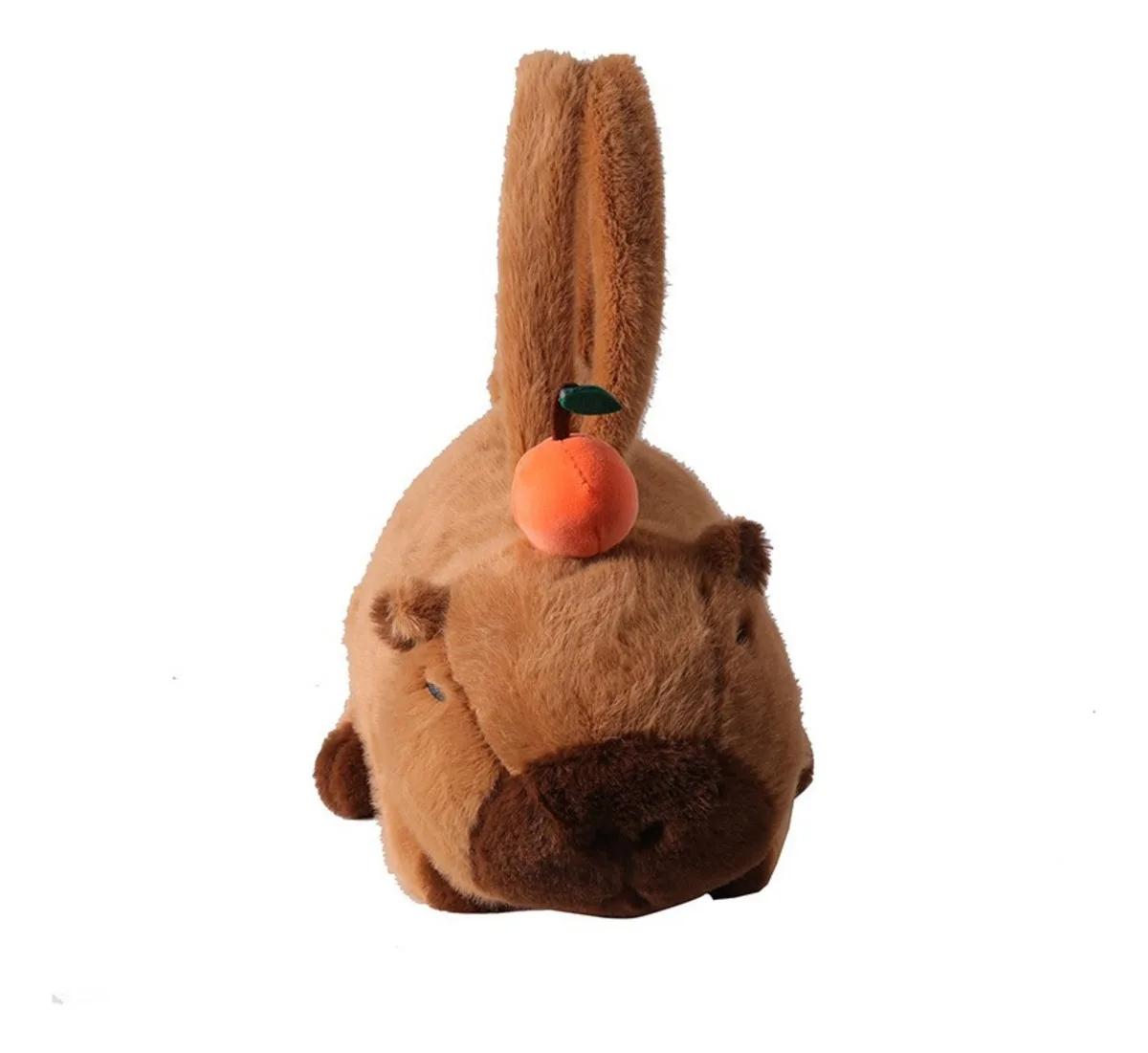 

Adorable Plush Capybara Backpack Large Capacity Convertible Crossbody Shoulder Bag for Travel Daily Use 0-10cm