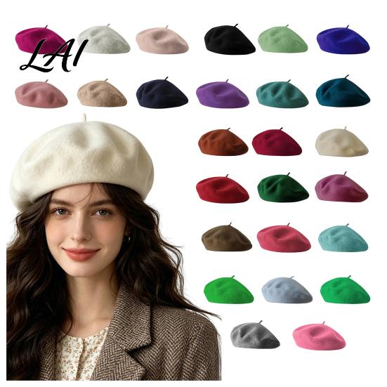 Casual Street Leisure Wear Women French Beret Hat Wool Blend Artist Retro Warm Gift for Her Painter Cap Solid Color Cozy Autumn Winter Elegant