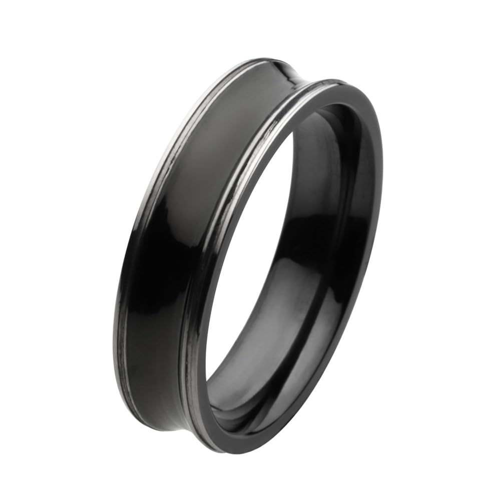

[Figmart] Black Curved Form Ring [Titanium Accessory] fr4028 Size 17
