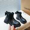 Girls Winter Warm Faux Leather Martin Boots With Bow Detail Side Zip Low Calf Snow Ages 4-12