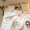 Luxurious Double-Layer Rabbit Fur Blanket: Otter-Soft Plush, Versatile Sofa Throw