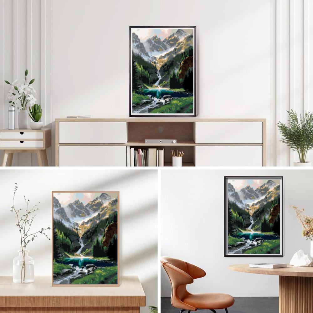 Malowanie Po Numerach Z Ramą Obrazy Do Malowania - Górska Chata 40X50 Cm