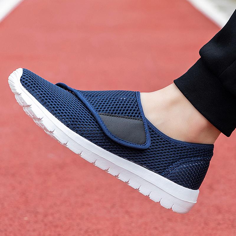 Zapatos Cómodos para Hombre sin Cordones con Eversión del Pulgar Ajustables para Pies Anchos Deformados Diabéticos Malla Transpirable Zapatos Casuales para Caminar para Hombre