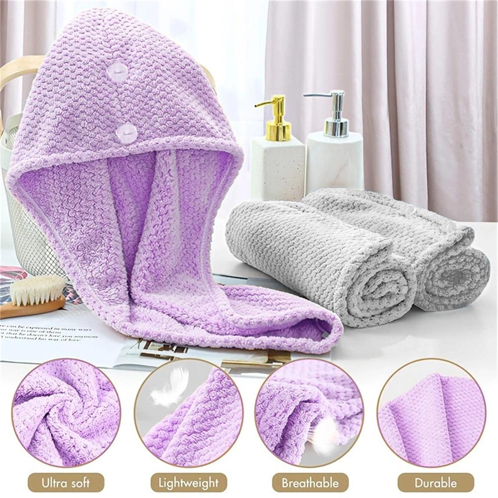 1PC Dry Hair Cap Drying Hair Towel Microfiber Hair Drying Wrap Strong Water Absorbent Triangle Shower Hat Wiping Hair Towel Tool