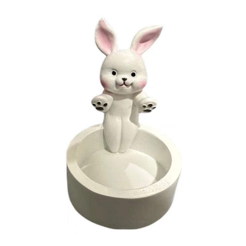 Cartoon Rabbit Candle Holder Resin Candlesticks Lovely Candle Stand for Dog Lover Home Decorations Valentines Day Gift