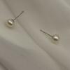 5A Grade Natural Freshwater Pearl Earrings S925 Sterling Silver Studs, Real Pearls 6-10mm [White/Lavender], Hypoallergenic Wedding Gift