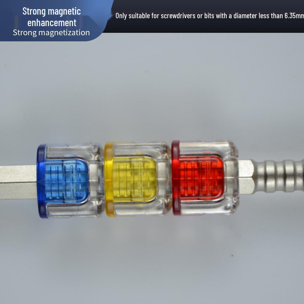Jelly Universal Magnetic Sleeve: Strong Magnetizer/Demagnetizer with Impact-Resistant Hex Handle for Screwdriver Bits.