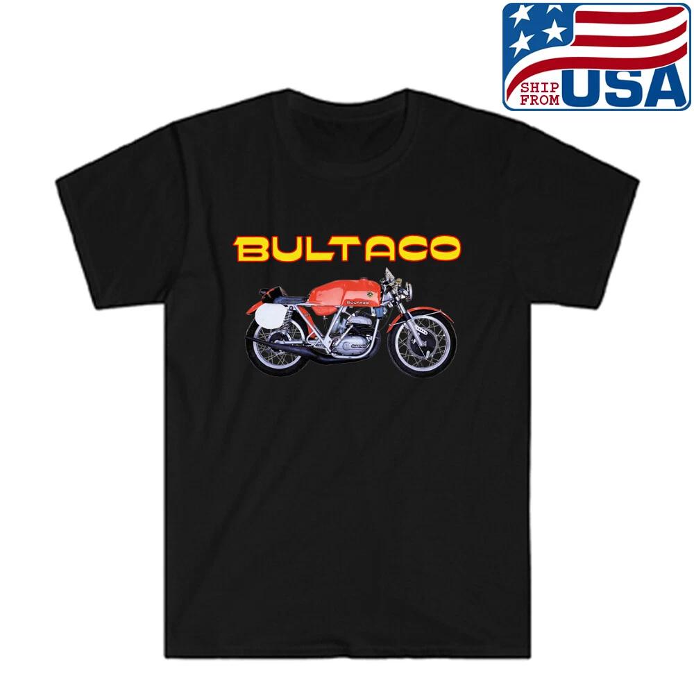 Bultaco Montjuic Motorcycles Motocross Men s Black Size S to 5XL XL