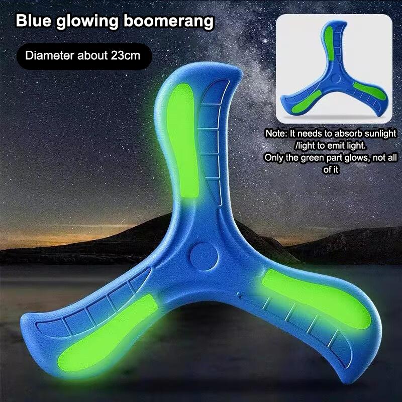 Brinquedo de Disco Voador Esportivo ao Ar Livre Boomerang Luminoso de Eva Dardo de Retorno Spinner Cruzado de Três Folhas Jogo Interativo