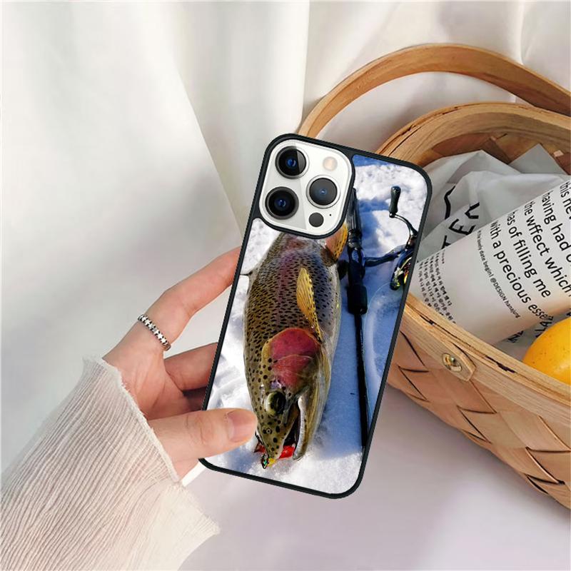 Rainbow Trout Fishing Skin Mobile Celular Phone Cases for iPhone 17 Air 16 15 14 12 13 PLUS 11 PRO MAX Coque Fundas