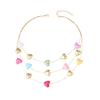 Colorful Heart Necklace Sweet and Lovely Beach Vacation Style Creative Layered Collarbone Chain