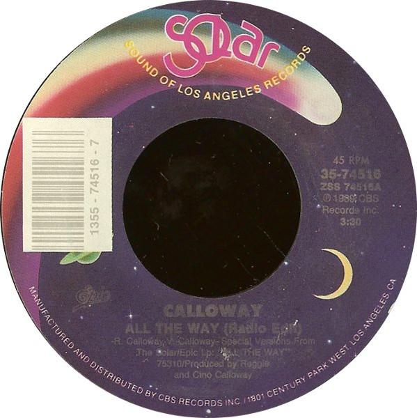 

7inch Record CALLOWAY All The Way 3574516 SOLAR 1989 US Dance Electronica Used