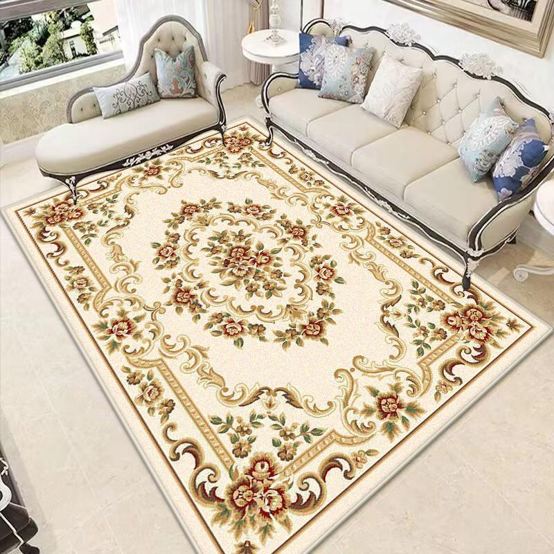 European Golden Carpet Luxury Washable Non-slip Rug for Living Room Bedroom Lounge Large Size Floor Mat Decoration