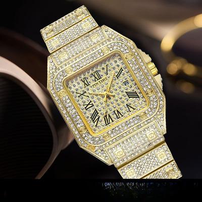 European and American Full Diamond Watches  Full Diamond Watches  Steel Strap Women's Watches  Large Dial Quartz Watches