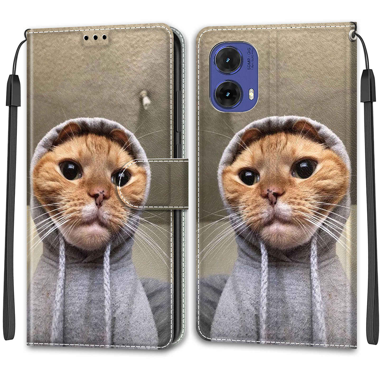 

Розкішний розписний шкіряний чохол-гаманець із штучною шкірою для Motorola Moto G85/G75/G55/G35/G24 Power/G15/G05/G84/G54 Power/G34/G24/Edge 40/G14 Moto G55 5G