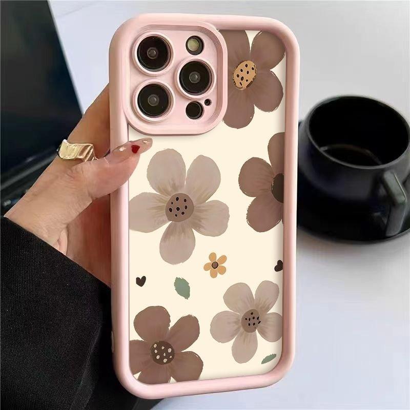 A Minimalist Oil Painting Flowers Pattern Phone Case For iPhone 17E 17 Air 16 15 14 13 12 11 Pro Max XS XR X 8 7 Plus 16E Cover