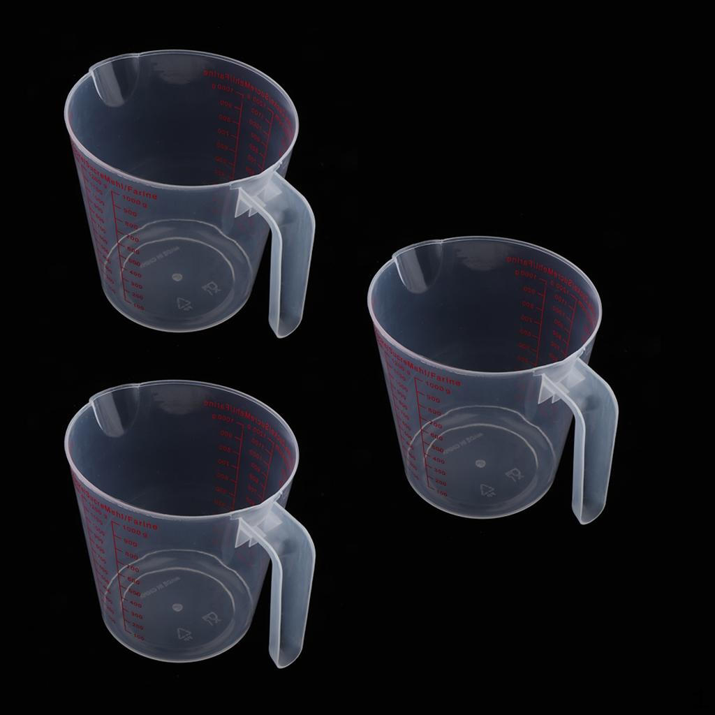 

3Pcs Plastic Measuring Cup for Kitchen Cooking Grain