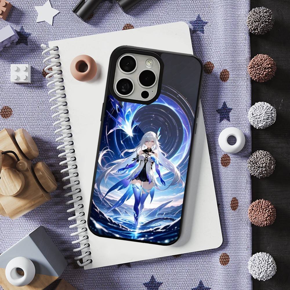 Genshin Impact Skirk Game For iPhone 15,Mini,13,Max,11,12,Pro,16,17,14,Plus,For Magsafe,Magnetic Wireless Charging Case