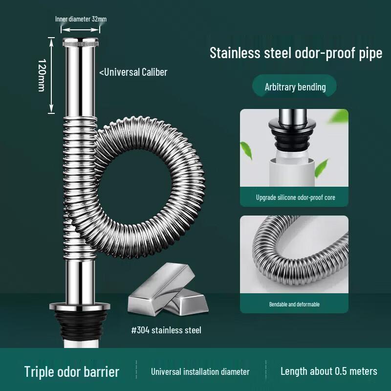 Shuopu Stainless Steel Anti-odor Basin Drain Pipe