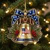 250th Anniversary Christmas Ornament Ornament, USA Santa Train 2D Flat Acrylic Decoration Patriotic Themed Party Supplies for Tree Holiday Decor, 1776