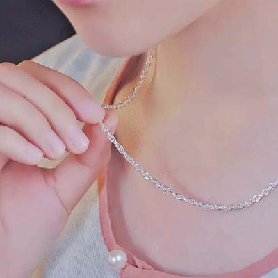 Collier Argent 925 Argent Empilé Luxe Chaîne Clavicule Élégant Paillettes Collier Ras du Cou Mariée